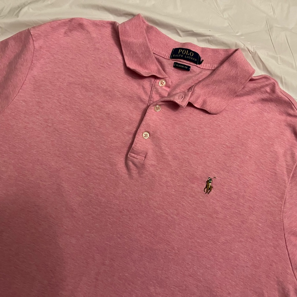 Polo Ralph Lauren Men’s XXL Heather Pink Classic Fit Golf Polo